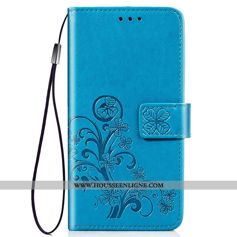 Housse Samsung Galaxy A80 Protection Cuir Téléphone Portable Carte Clamshell Coque Bleu