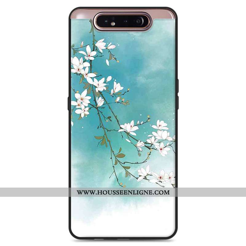 Housse Samsung Galaxy A80 Protection Vintage Style Chinois Frais Étoile Petit Art Blanche