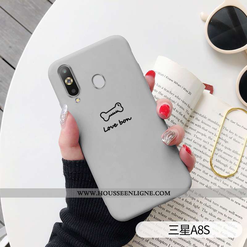 Housse Samsung Galaxy A8s Créatif Dessin Animé Art Coque Bleu Net Rouge Téléphone Portable
