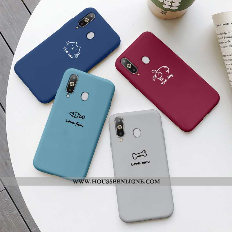 Housse Samsung Galaxy A8s Créatif Dessin Animé Art Coque Bleu Net Rouge Téléphone Portable