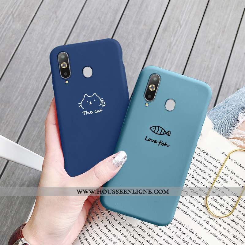 Housse Samsung Galaxy A8s Créatif Dessin Animé Art Coque Bleu Net Rouge Téléphone Portable