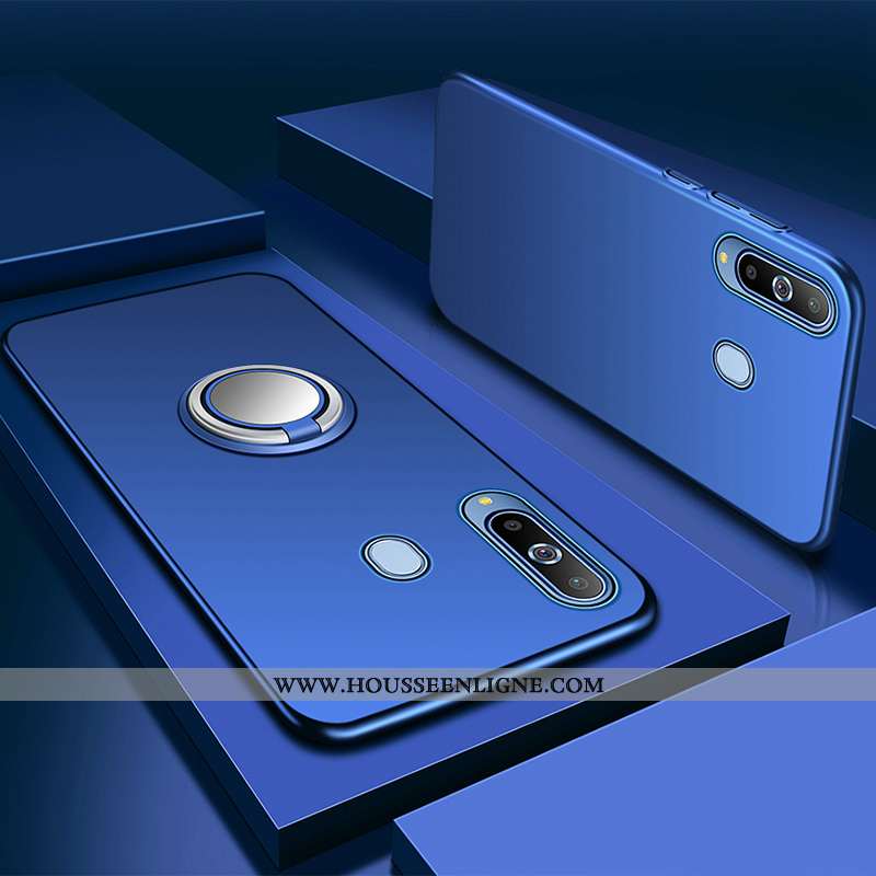 Housse Samsung Galaxy A8s Créatif Protection Étui Délavé En Daim Téléphone Portable Bleu Coque