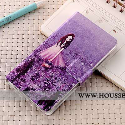 Housse Samsung Galaxy A8s Cuir Fluide Doux Violet Incassable Coque Étoile Protection