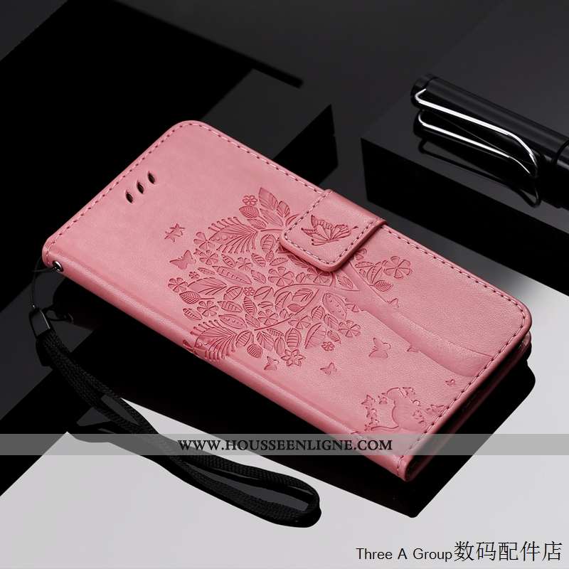 Housse Samsung Galaxy A8s Cuir Fluide Doux Étoile Étui Protection Coque Incassable Rose