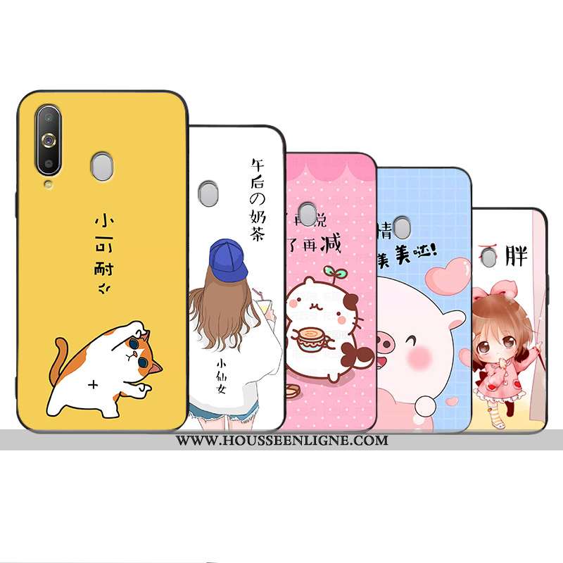 Housse Samsung Galaxy A8s Délavé En Daim Personnalité Dessin Animé Tendance Créatif Ultra Coque Jaun