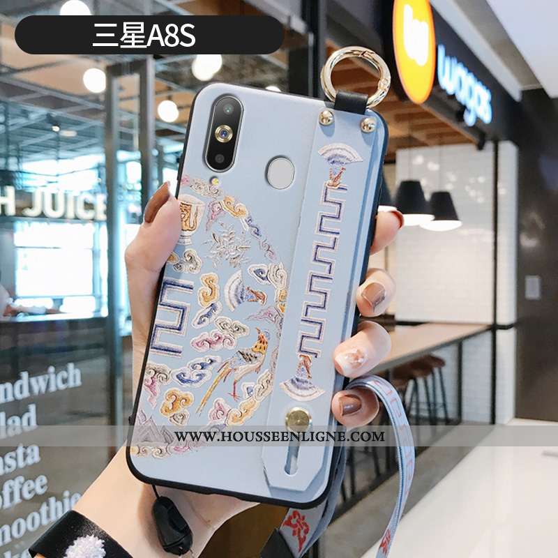 Housse Samsung Galaxy A8s Mode Protection Modèle Fleurie Frais Téléphone Portable Étui Simple Rose
