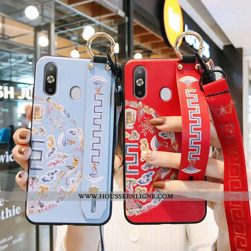 Housse Samsung Galaxy A8s Mode Protection Modèle Fleurie Frais Téléphone Portable Étui Simple Rose