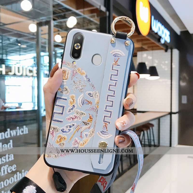 Housse Samsung Galaxy A8s Mode Protection Modèle Fleurie Frais Téléphone Portable Étui Simple Rose