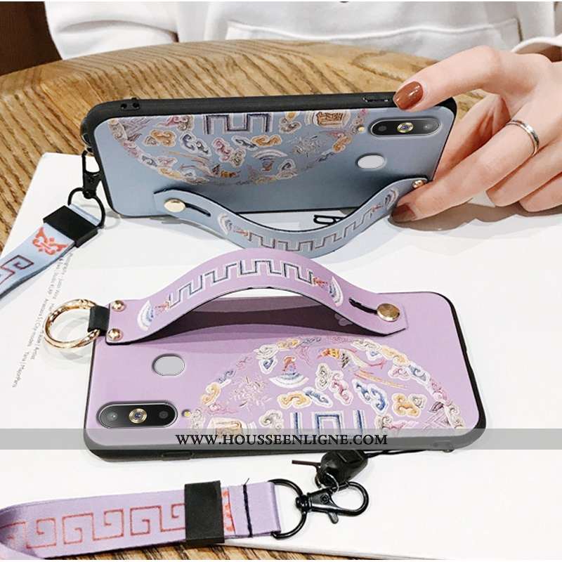 Housse Samsung Galaxy A8s Mode Protection Modèle Fleurie Frais Téléphone Portable Étui Simple Rose