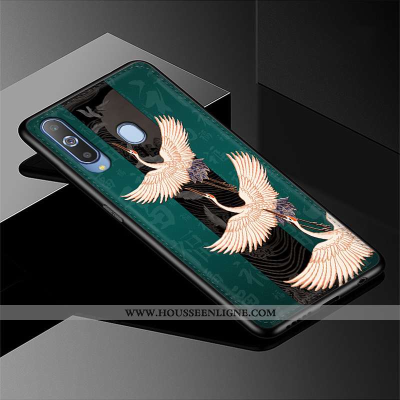 Housse Samsung Galaxy A8s Modèle Fleurie Protection Étoile Cuir Tendance Vert Téléphone Portable Ver