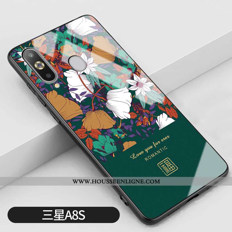Housse Samsung Galaxy A8s Silicone Mode Personnalité Miroir Étoile Art Nouveau Rouge