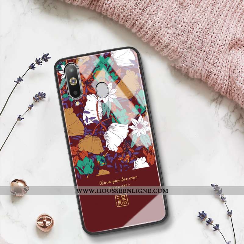 Housse Samsung Galaxy A8s Silicone Mode Personnalité Miroir Étoile Art Nouveau Rouge