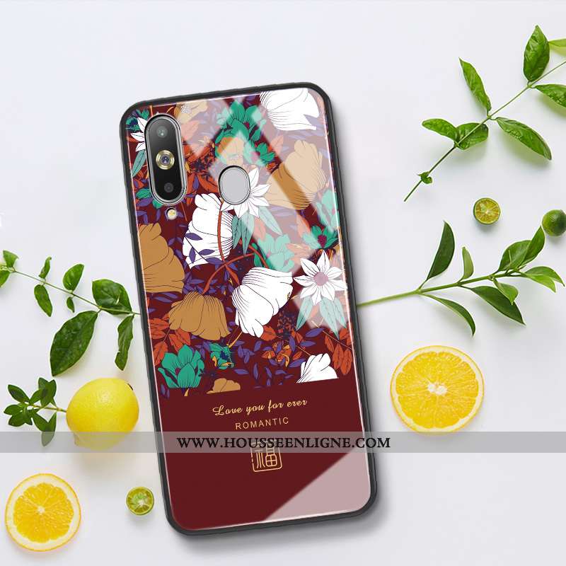 Housse Samsung Galaxy A8s Silicone Mode Personnalité Miroir Étoile Art Nouveau Rouge