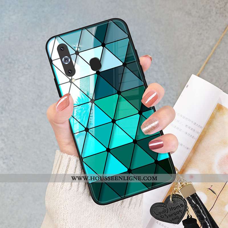 Housse Samsung Galaxy A8s Verre Nouveau Étoile Téléphone Portable Coque Losange Étui Rouge