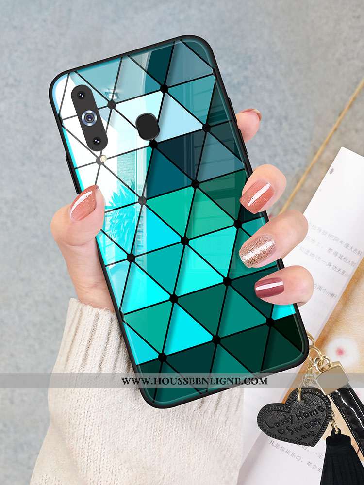 Housse Samsung Galaxy A8s Verre Nouveau Étoile Téléphone Portable Coque Losange Étui Rouge