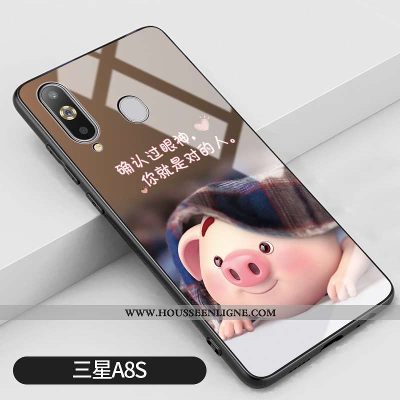 Housse Samsung Galaxy A8s Verre Personnalité Étoile Tout Compris Amoureux Difficile Coque Violet