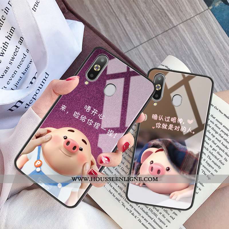 Housse Samsung Galaxy A8s Verre Personnalité Étoile Tout Compris Amoureux Difficile Coque Violet