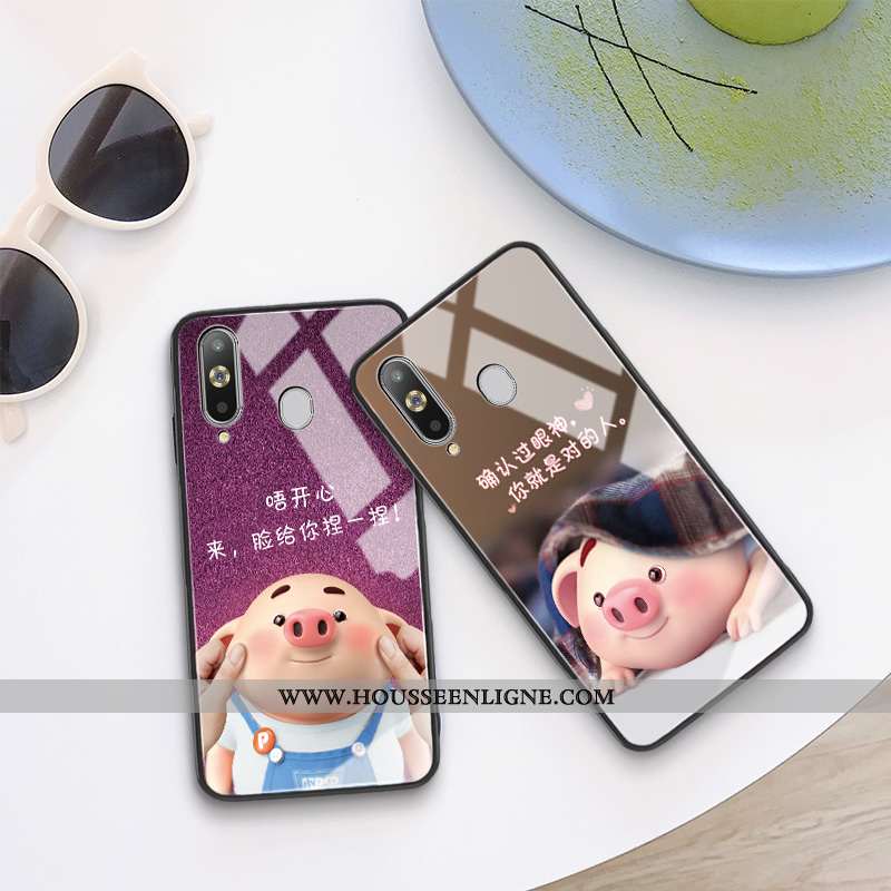 Housse Samsung Galaxy A8s Verre Personnalité Étoile Tout Compris Amoureux Difficile Coque Violet