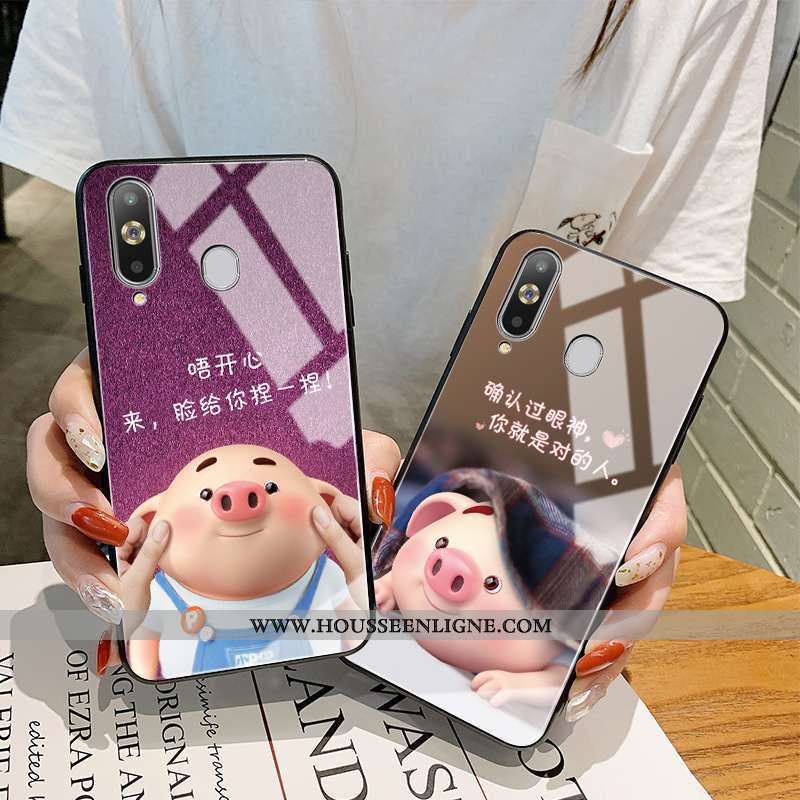 Housse Samsung Galaxy A8s Verre Personnalité Étoile Tout Compris Amoureux Difficile Coque Violet