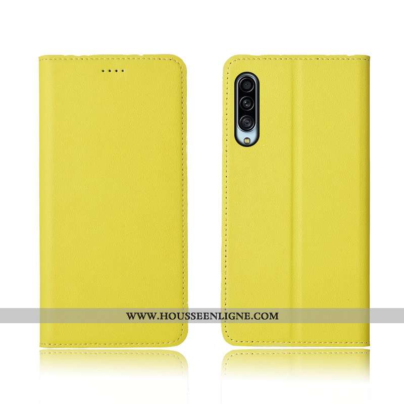 Housse Samsung Galaxy A90 5g Délavé En Daim Cuir Véritable Coque Bleu Protection Silicone Nouveau