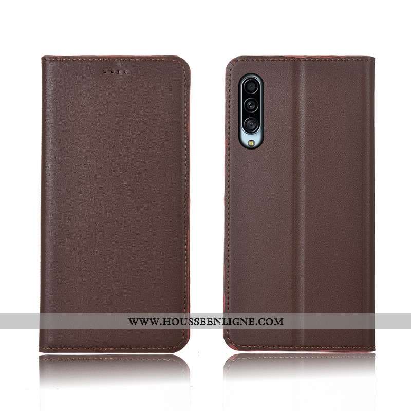 Housse Samsung Galaxy A90 5g Délavé En Daim Cuir Véritable Coque Bleu Protection Silicone Nouveau
