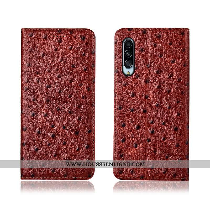 Housse Samsung Galaxy A90 5g Modèle Fleurie Silicone Nouveau Clamshell Étui Cuir Marron