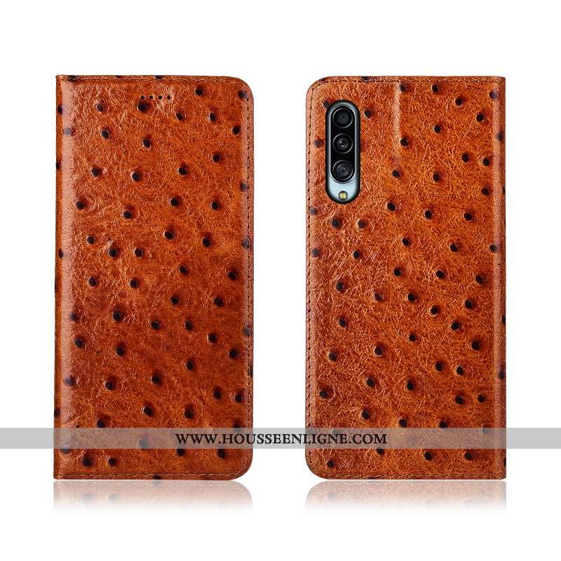 Housse Samsung Galaxy A90 5g Modèle Fleurie Silicone Nouveau Clamshell Étui Cuir Marron