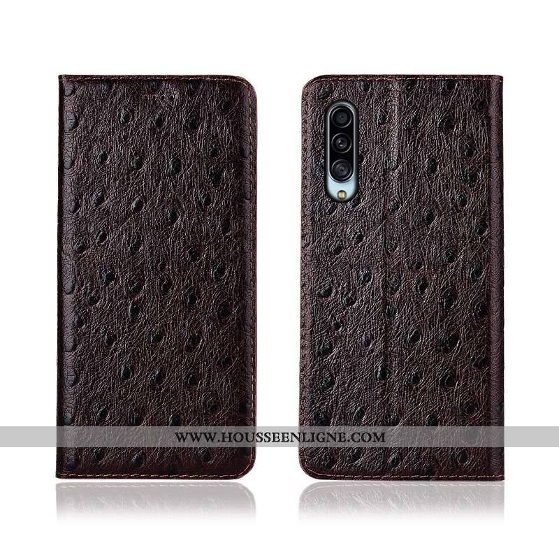 Housse Samsung Galaxy A90 5g Modèle Fleurie Silicone Nouveau Clamshell Étui Cuir Marron
