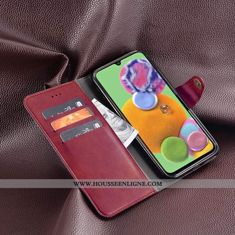 Housse Samsung Galaxy A90 5g Portefeuille Cuir Étui Protection Coque Kaki Téléphone Portable Khaki