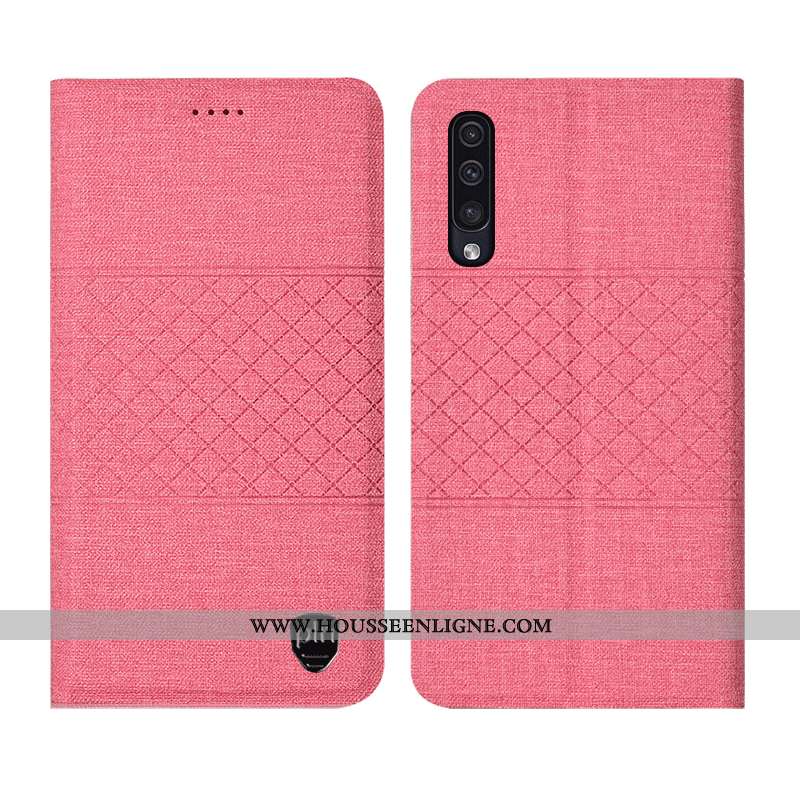Housse Samsung Galaxy A90 5g Protection Cuir Rose Étui Tout Compris Téléphone Portable Incassable