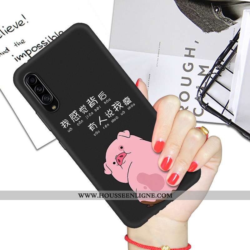 Housse Samsung Galaxy A90 5g Protection Dessin Animé Téléphone Portable Noir Silicone Étui Tout Comp