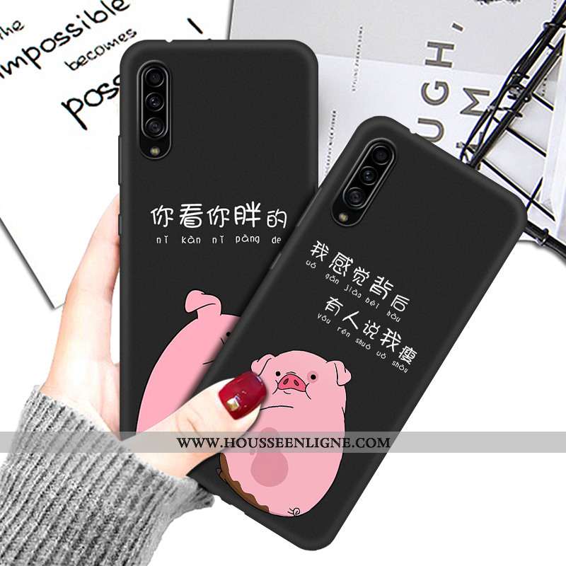 Housse Samsung Galaxy A90 5g Protection Dessin Animé Téléphone Portable Noir Silicone Étui Tout Comp