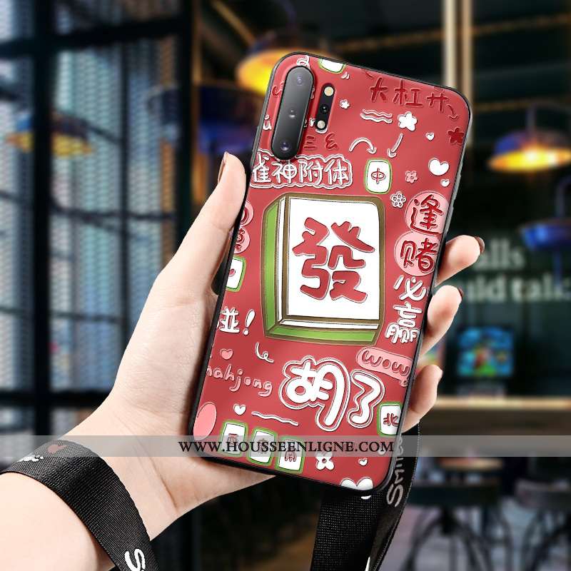 Housse Samsung Galaxy Note 10+ Charmant Fluide Doux Rouge Dimensionnel Chanceux Étui Coque