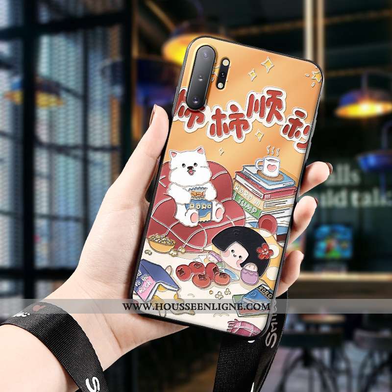 Housse Samsung Galaxy Note 10+ Charmant Fluide Doux Rouge Dimensionnel Chanceux Étui Coque