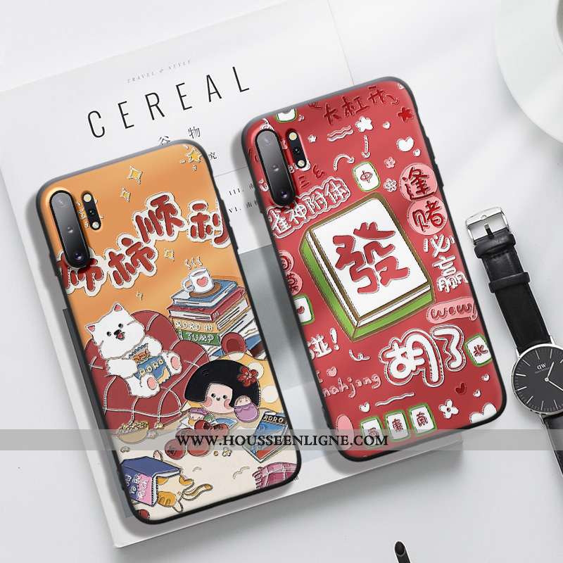 Housse Samsung Galaxy Note 10+ Charmant Fluide Doux Rouge Dimensionnel Chanceux Étui Coque