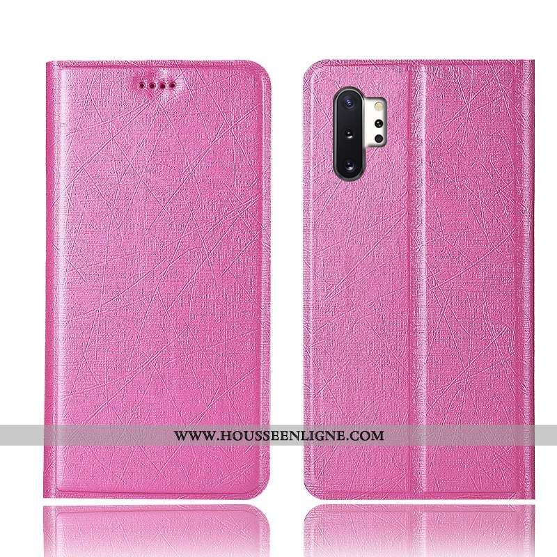 Housse Samsung Galaxy Note 10+ Cuir Protection Soie Coque Étoile Étui Or Doré
