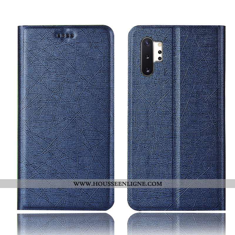 Housse Samsung Galaxy Note 10+ Cuir Protection Soie Coque Étoile Étui Or Doré