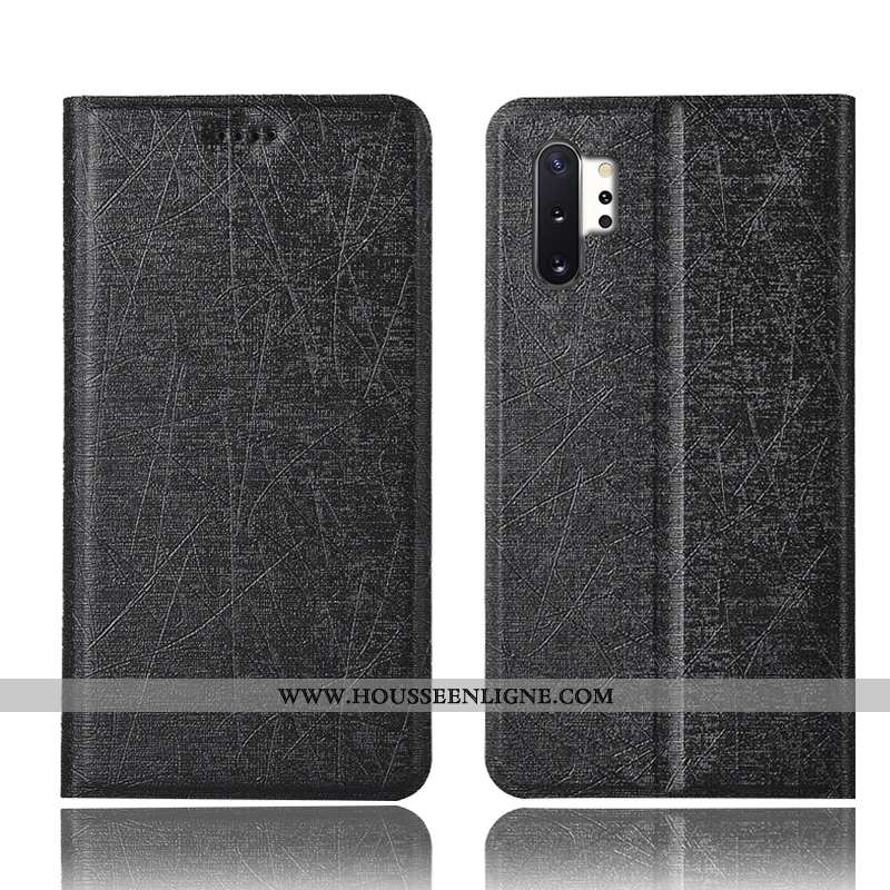 Housse Samsung Galaxy Note 10+ Cuir Protection Soie Coque Étoile Étui Or Doré