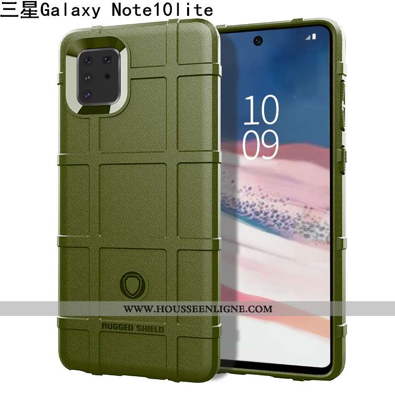 Housse Samsung Galaxy Note 10 Lite Créatif Fluide Doux Trois Défenses Coque Protection Vert Étui Ver