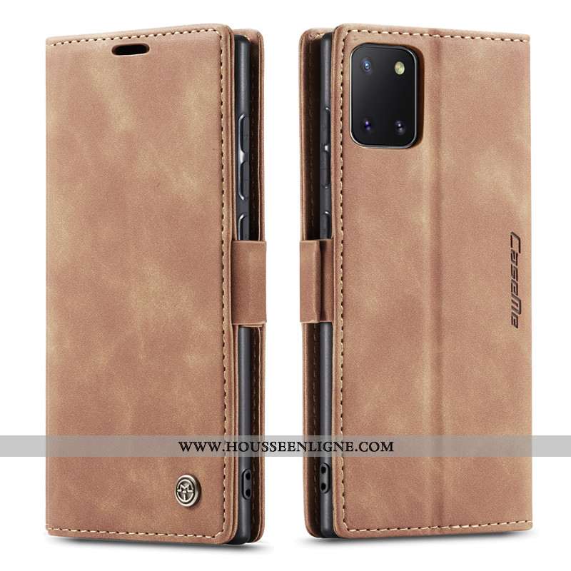 Housse Samsung Galaxy Note 10 Lite Cuir Créatif Kaki Étui Incassable Coque Étoile Khaki