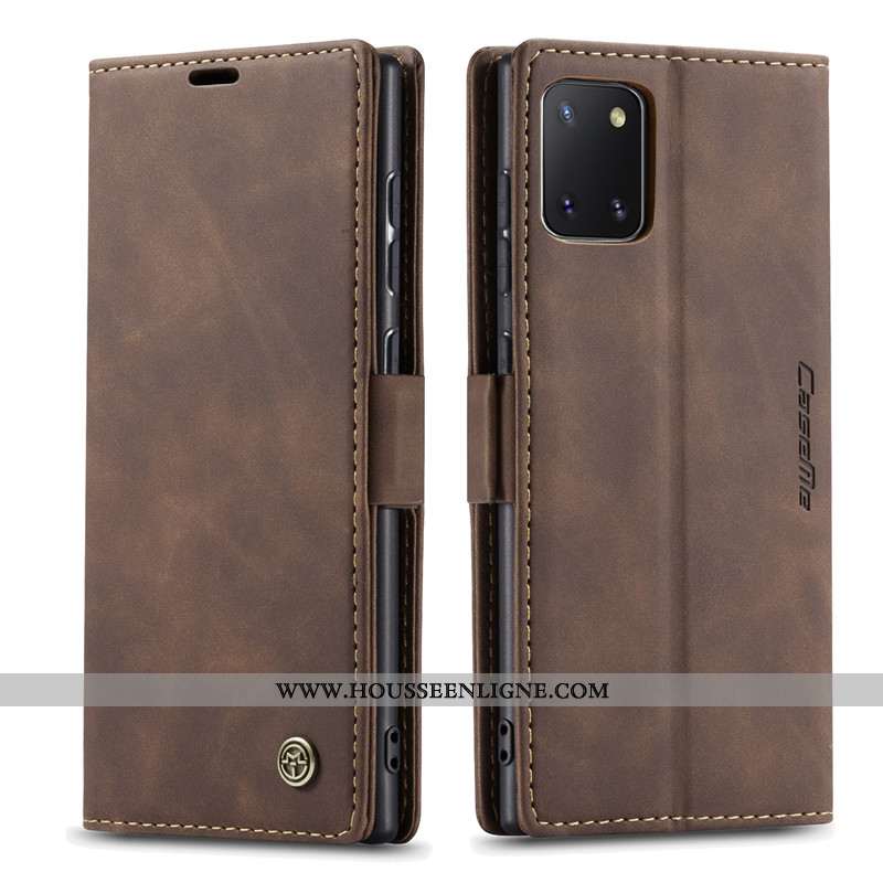 Housse Samsung Galaxy Note 10 Lite Cuir Créatif Kaki Étui Incassable Coque Étoile Khaki