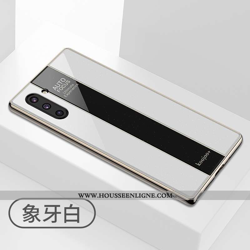 Housse Samsung Galaxy Note 10 Légère Protection Luxe Étui Nouveau Verre Coque Blanche