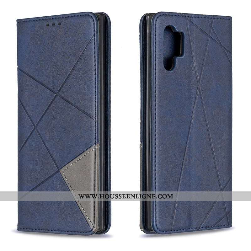 Housse Samsung Galaxy Note 10+ Ornements Suspendus Cuir Simple Gris Étui Couleur Unie