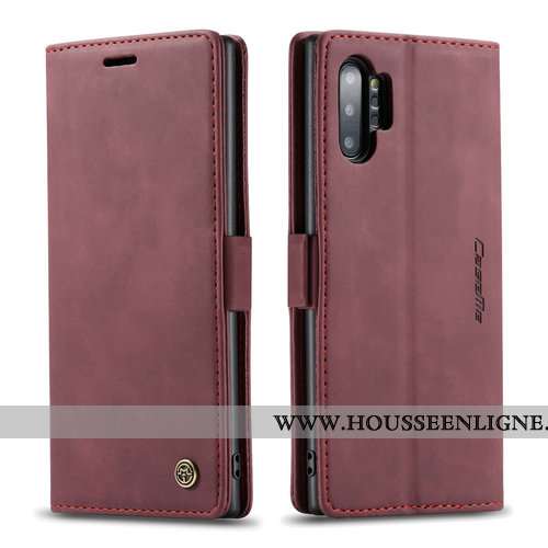 Housse Samsung Galaxy Note 10+ Protection Personnalité Tout Compris Carte Clamshell Coque Cuir Marro