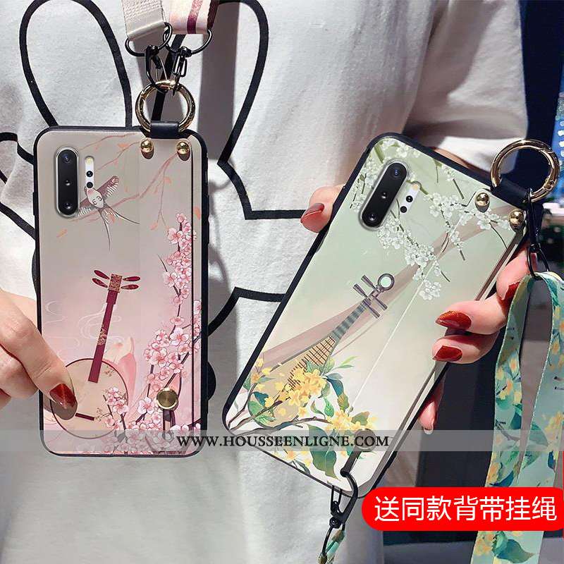 Housse Samsung Galaxy Note 10+ Silicone Protection Ornements Suspendus Support Créatif Étui Personna