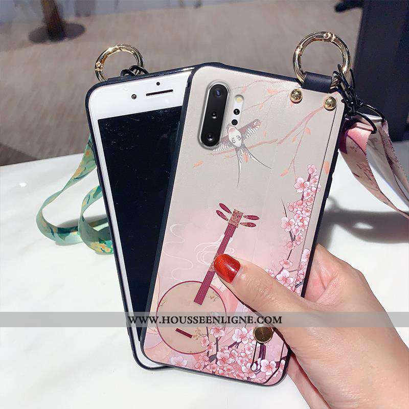 Housse Samsung Galaxy Note 10+ Silicone Protection Ornements Suspendus Support Créatif Étui Personna