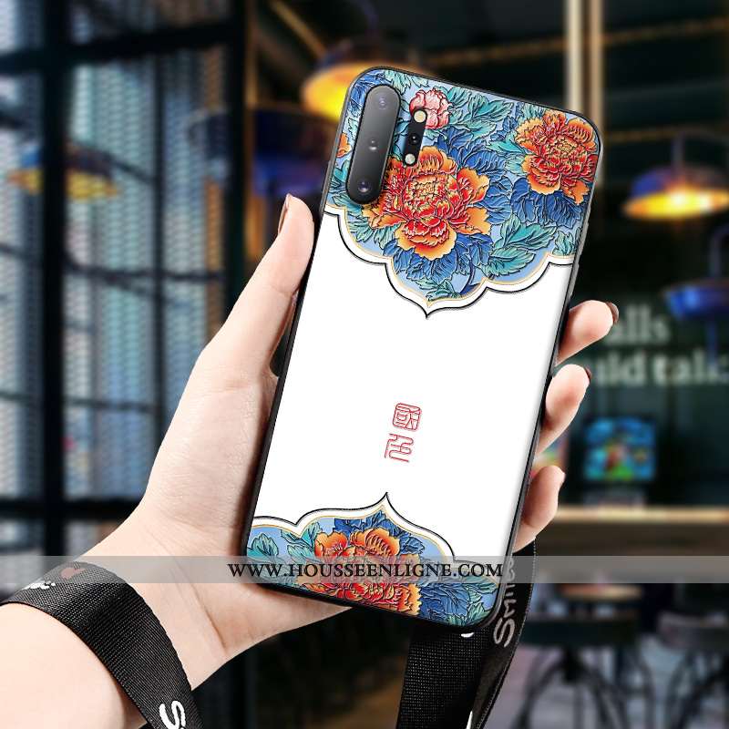 Housse Samsung Galaxy Note 10+ Silicone Protection Téléphone Portable Coque Gaufrage Dimensionnel Bl