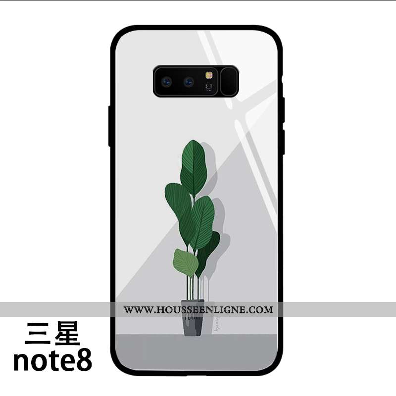 Housse Samsung Galaxy Note 8 Charmant Silicone Vent Protection Dessin Animé Incassable Frais Blanche