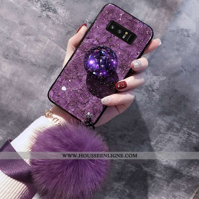 Housse Samsung Galaxy Note 8 Créatif Ultra Téléphone Portable Net Rouge Délavé En Daim Simple Incass