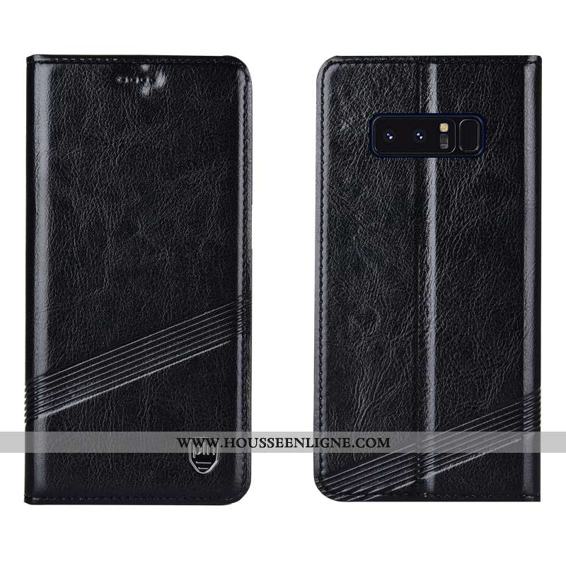 Housse Samsung Galaxy Note 8 Cuir Véritable Protection Tout Compris Rouge Incassable Coque Étui